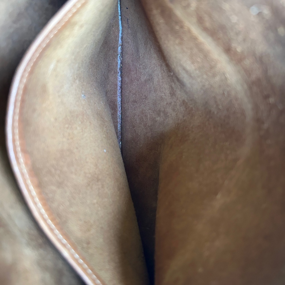 Coach Crescent Saddle 9235 British Tan Leather Shoulder Bag Good - Picture 10 of 14